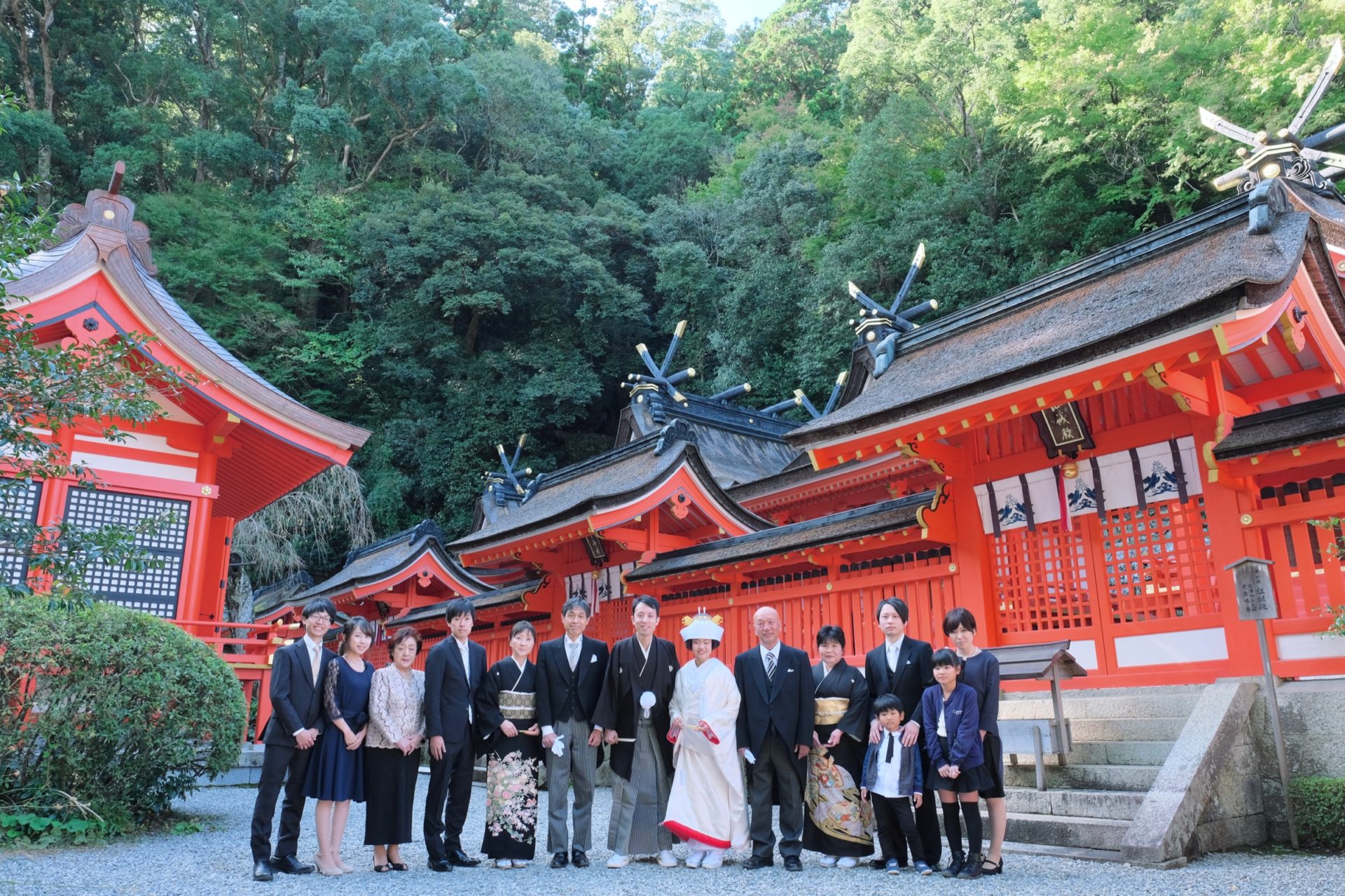 熊野那智大社で白無垢の結婚式写真