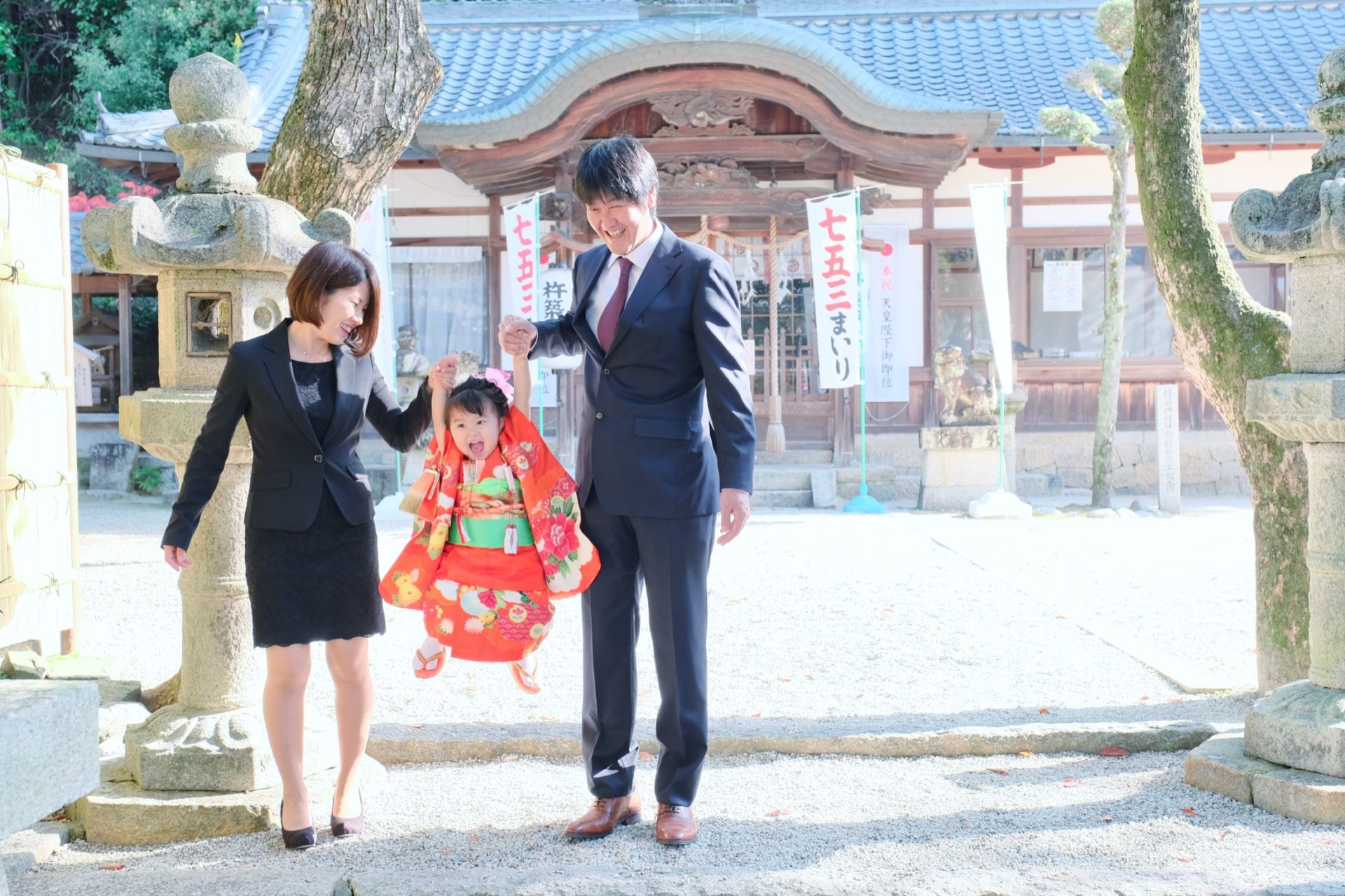 杵築神社での七五三詣りの写真紹介(2019.11.17)