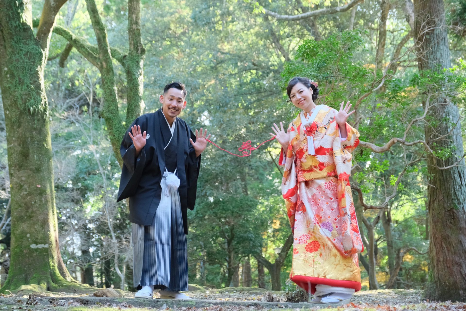 紅葉の奈良公園で和装前撮り