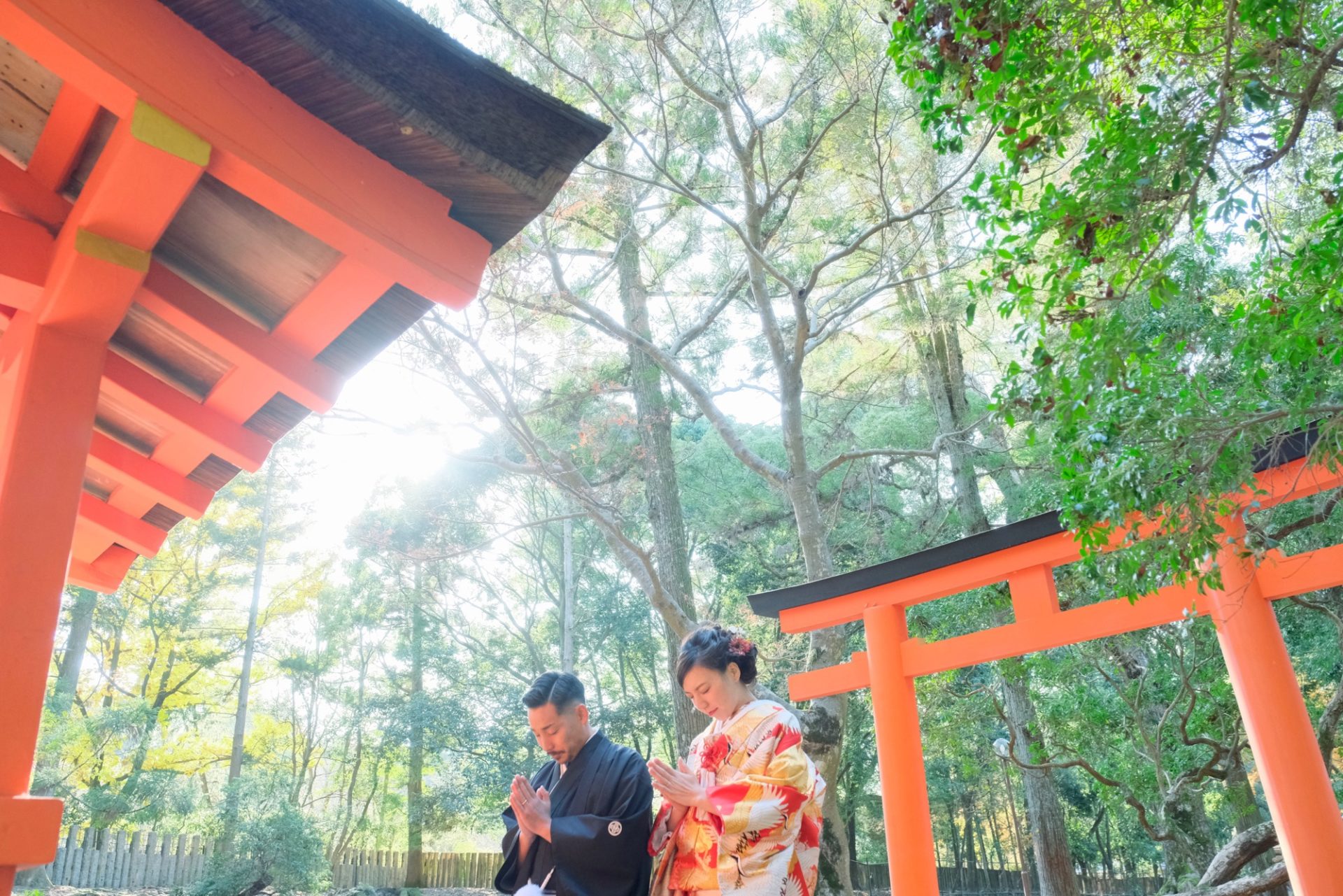 紅葉の奈良公園で和装前撮り