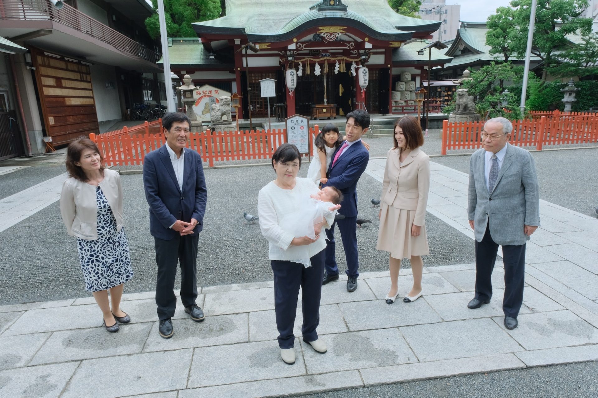 開口神社のお宮参りは予想外に晴れました！