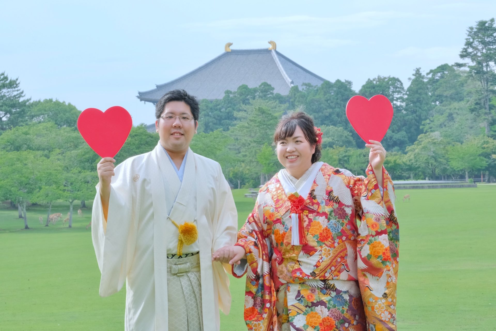 奈良公園の和装前撮りの衣装