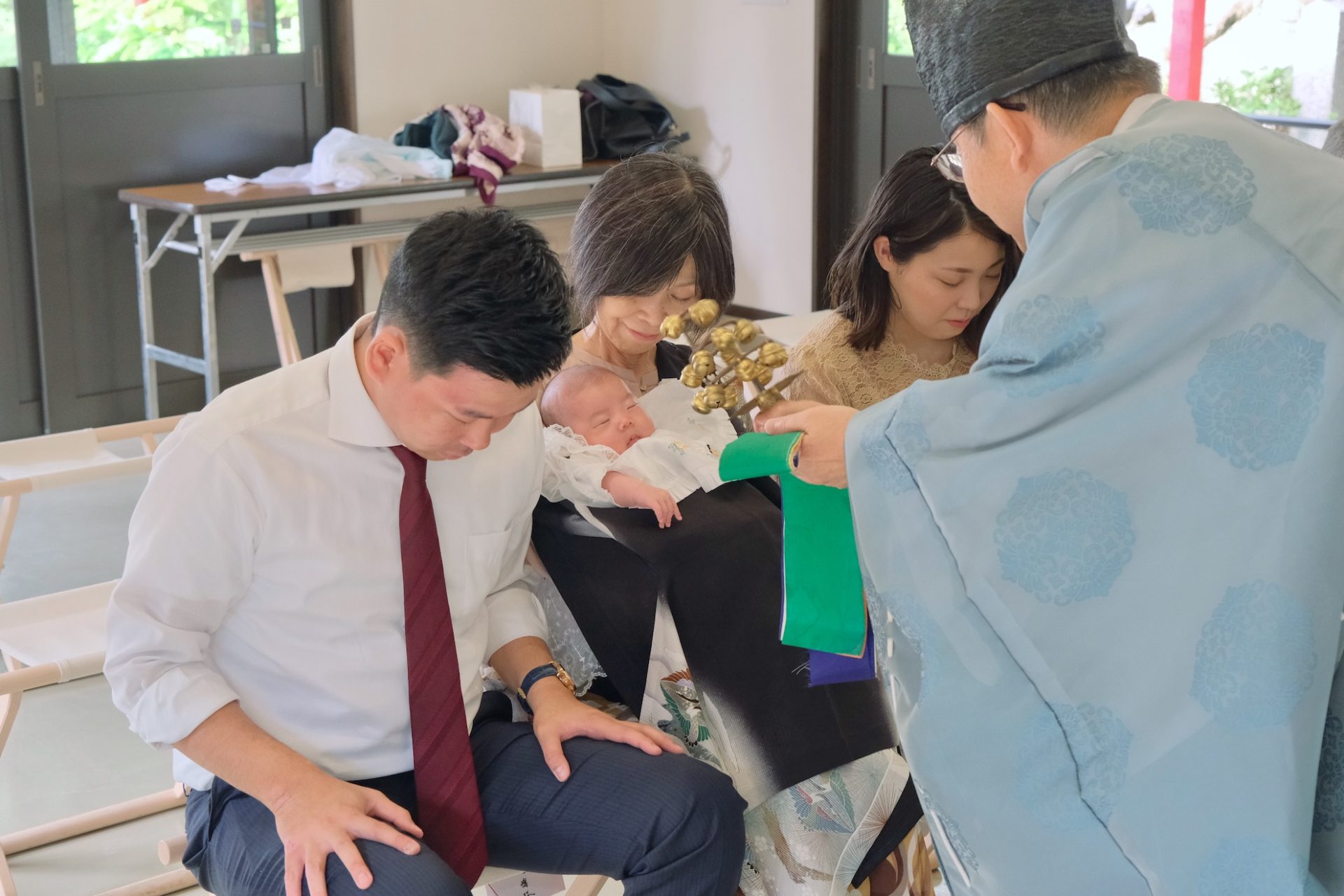 茨木神社でお宮参り写真