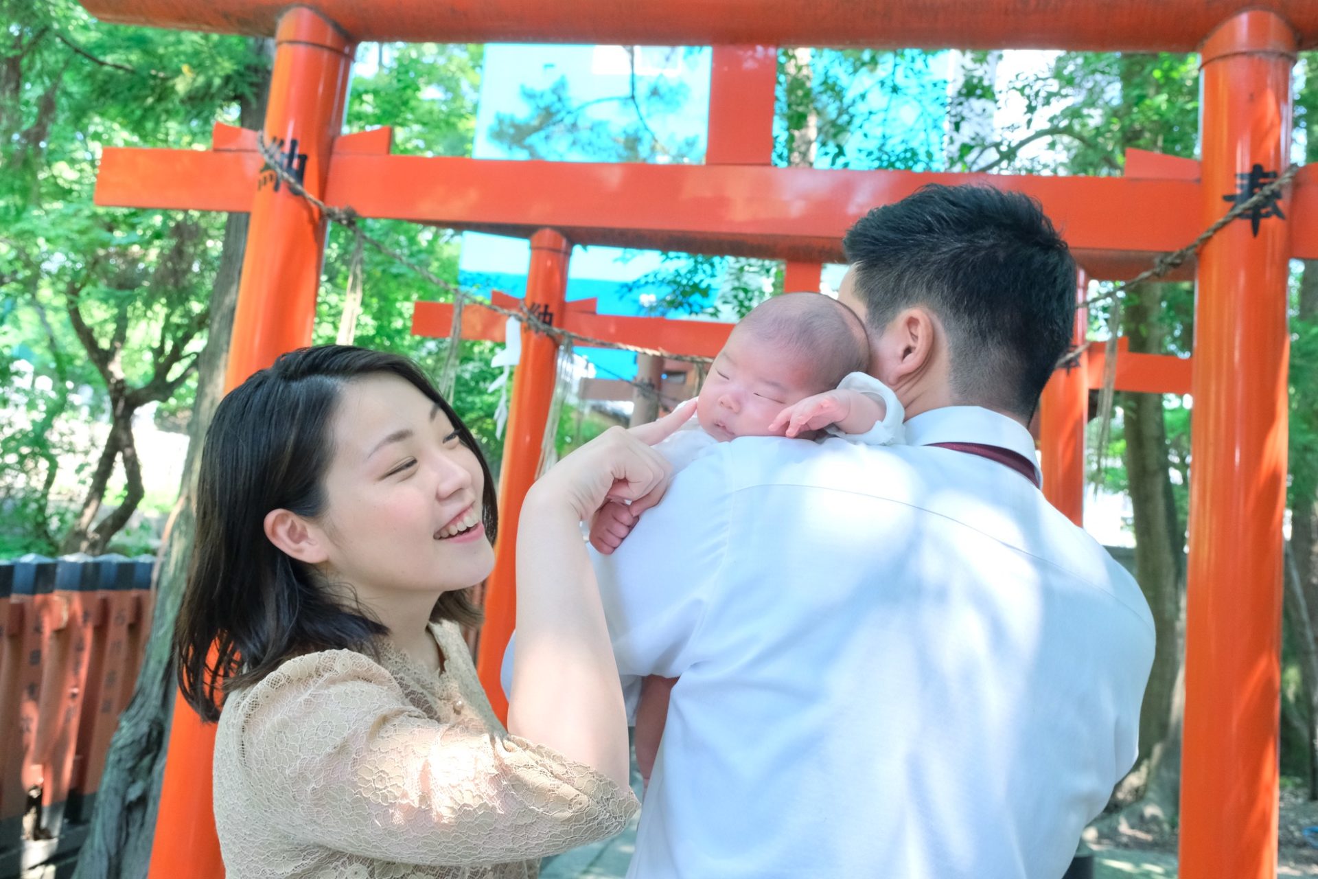 茨木神社でお宮参り写真