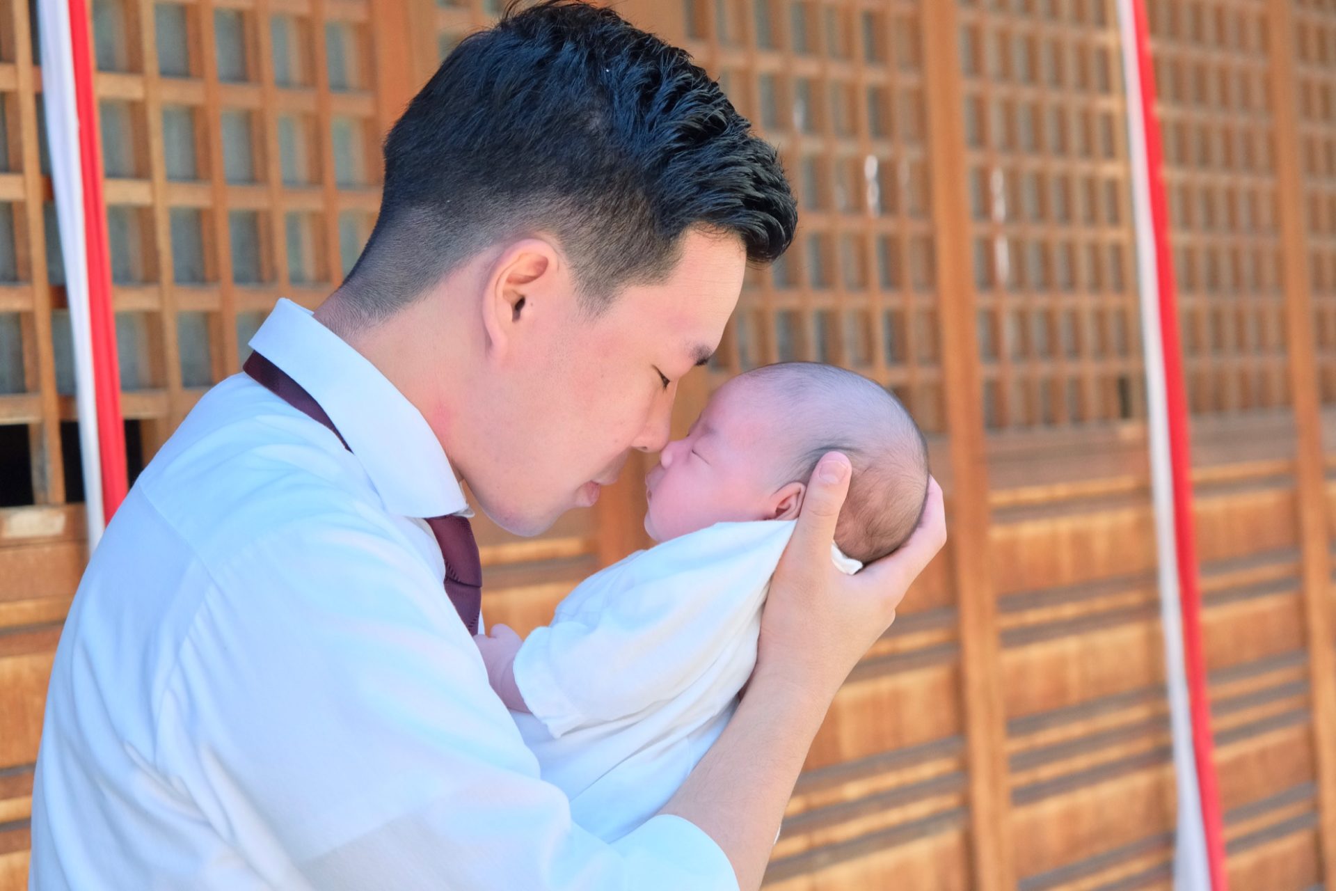 茨木神社でお宮参り写真