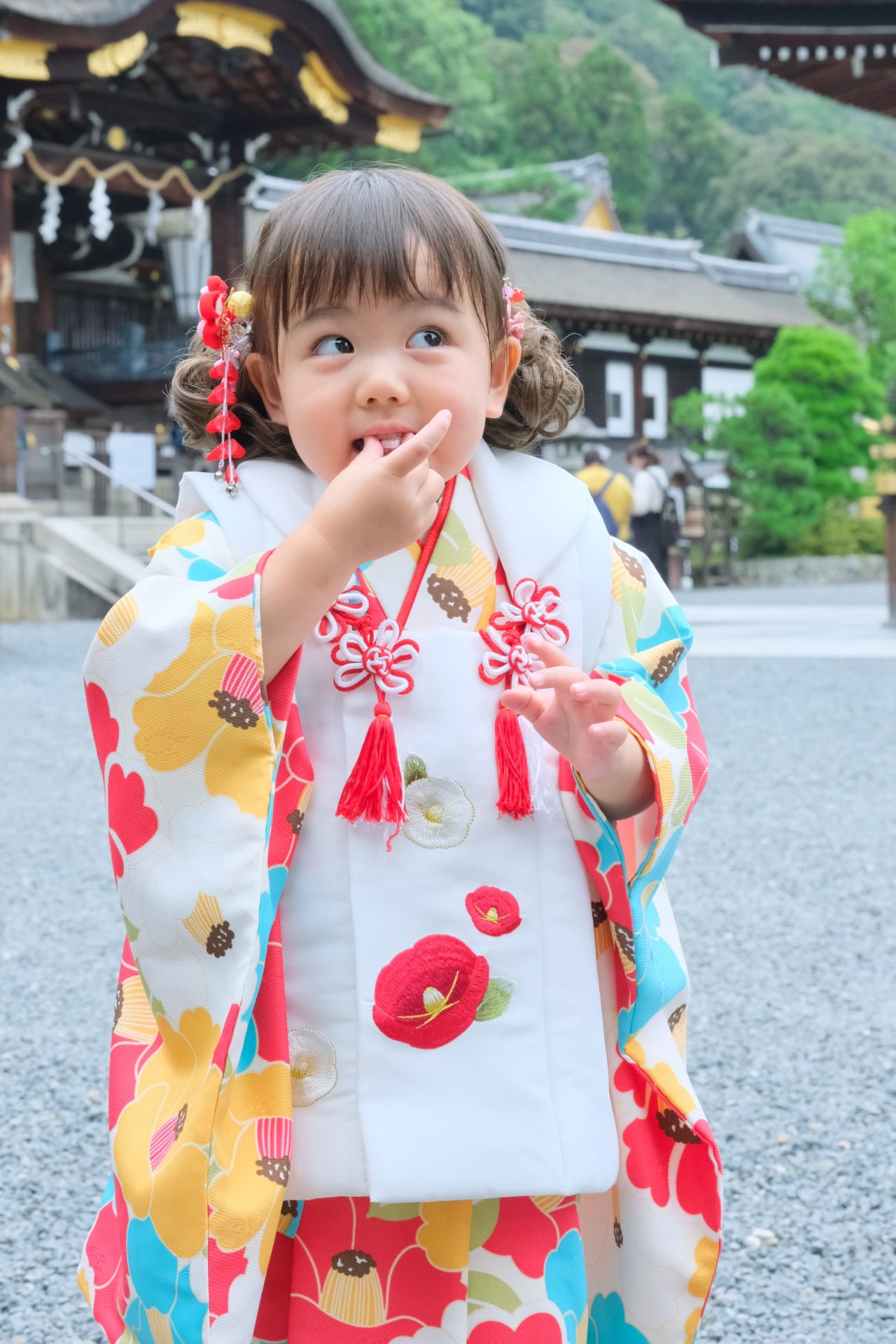 松尾大社で七五三の女の子