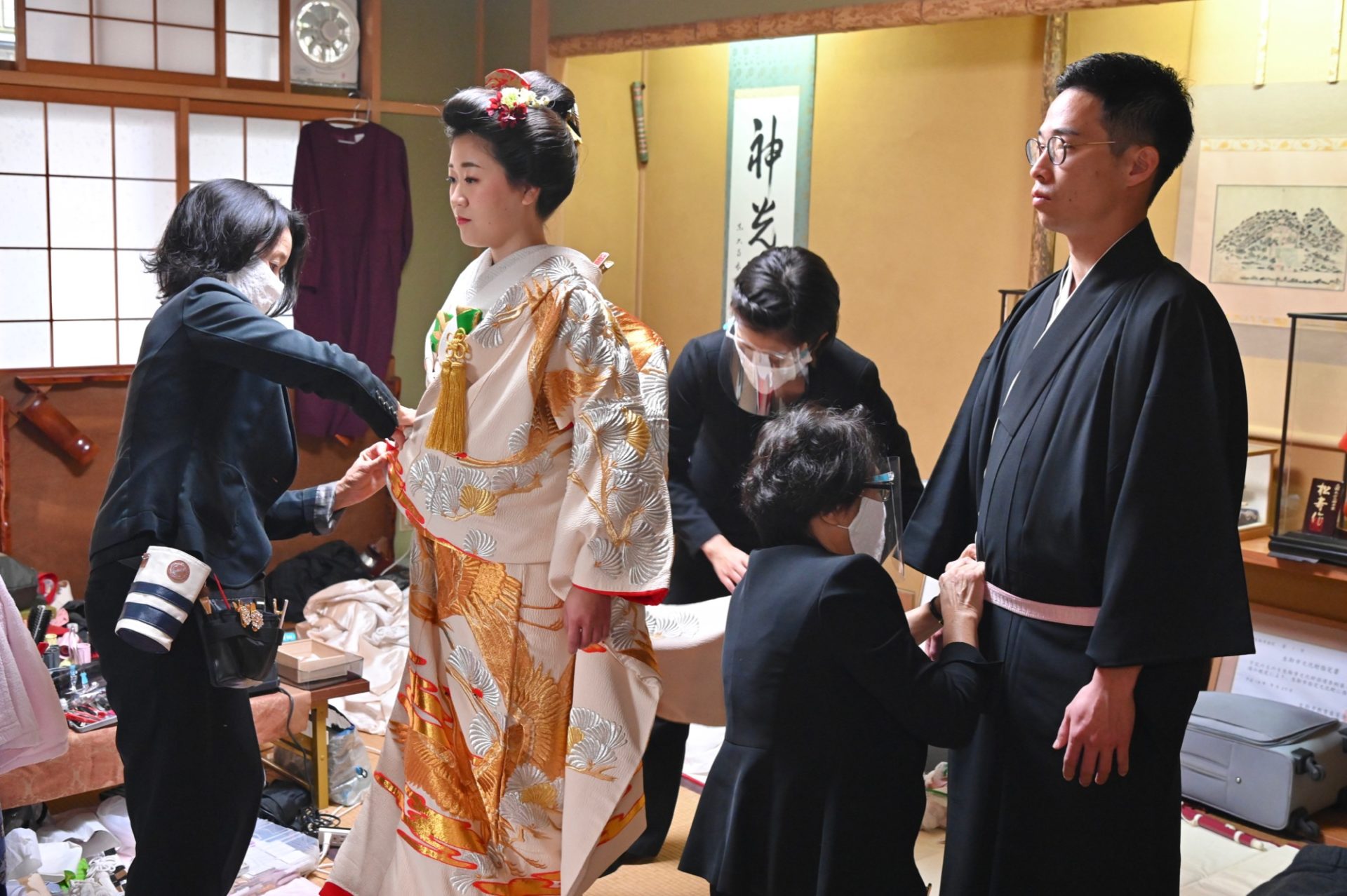 往馬大社で神前結婚式の花嫁さん