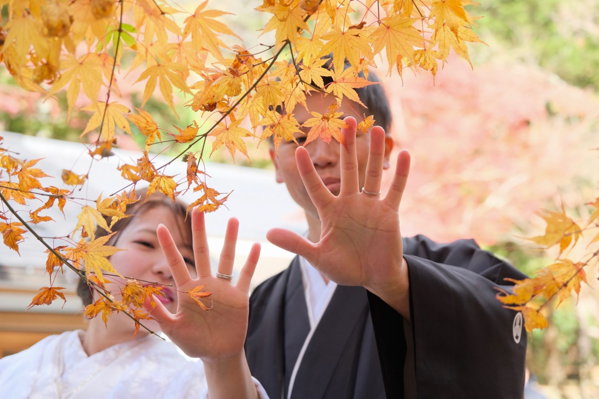 紅葉の奈良で和装フォトウエディング