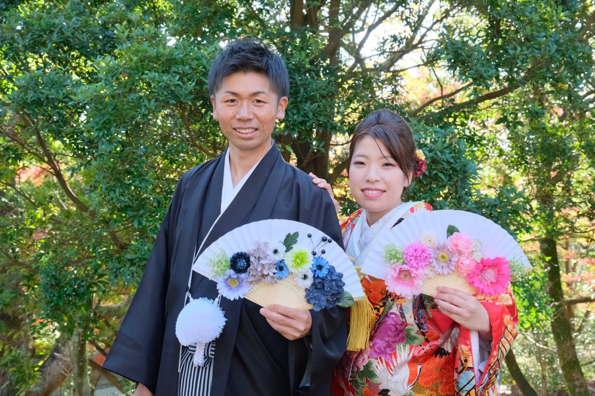 紅葉の奈良で和装フォトウエディング