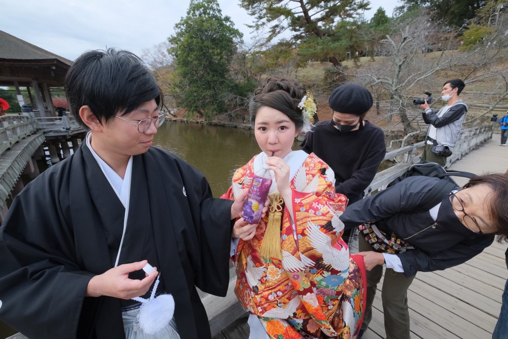 紅葉の奈良で和装フォトウエディング