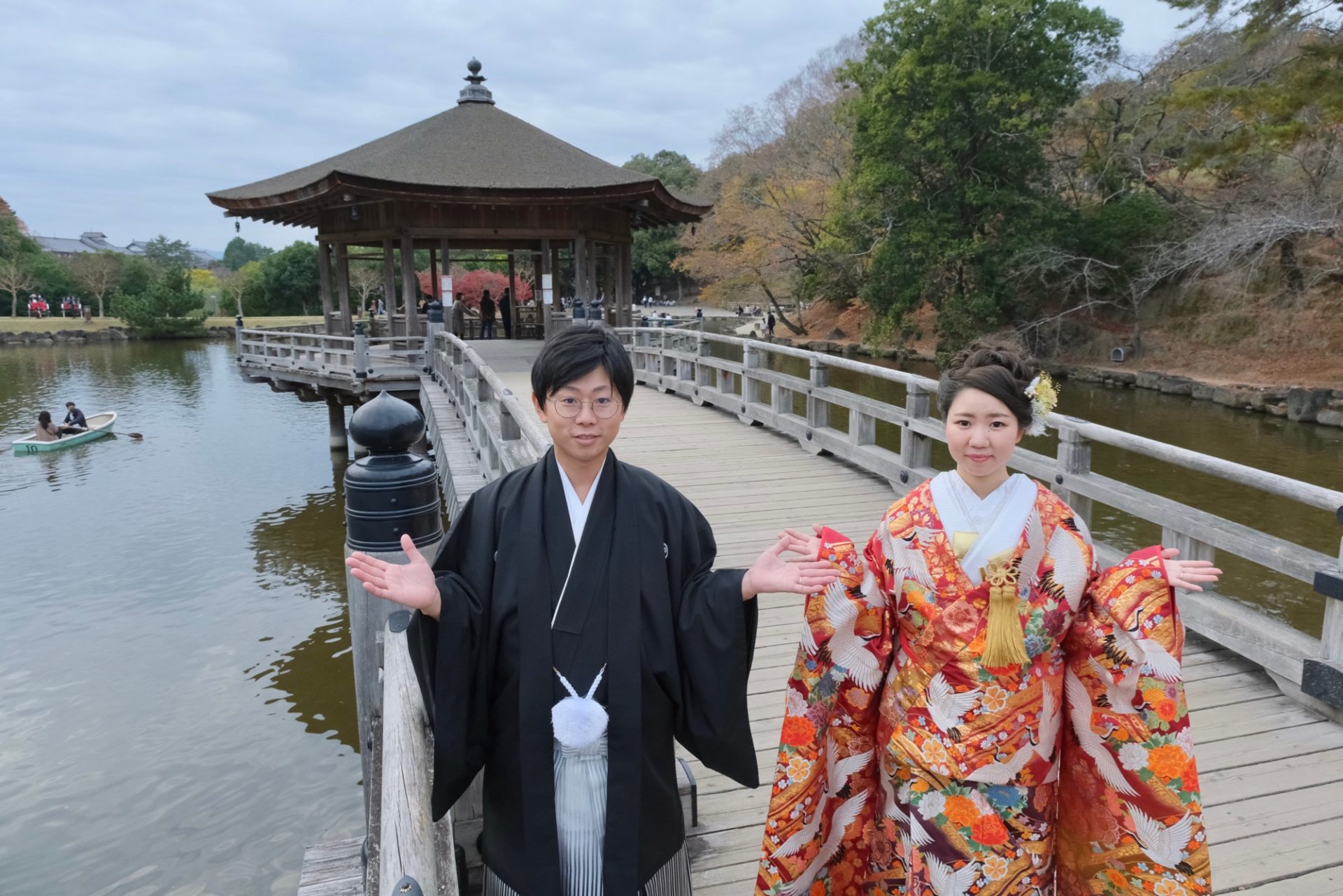 紅葉の奈良で和装フォトウエディング