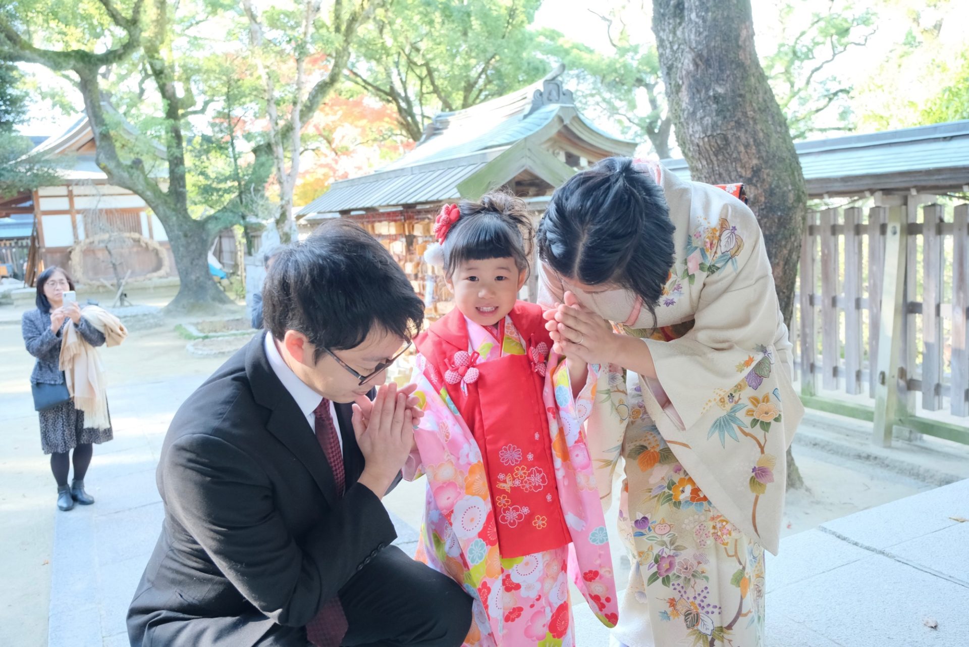 四條畷神社で七五三の着物