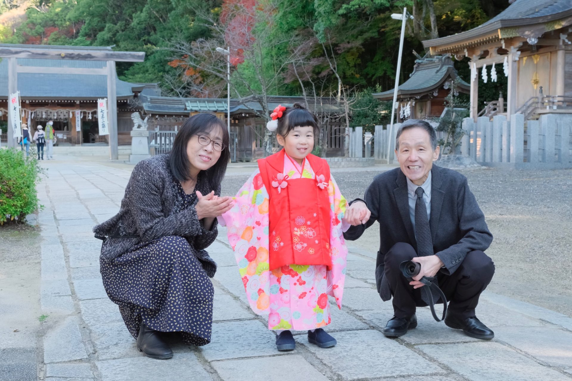 四條畷神社で七五三の着物