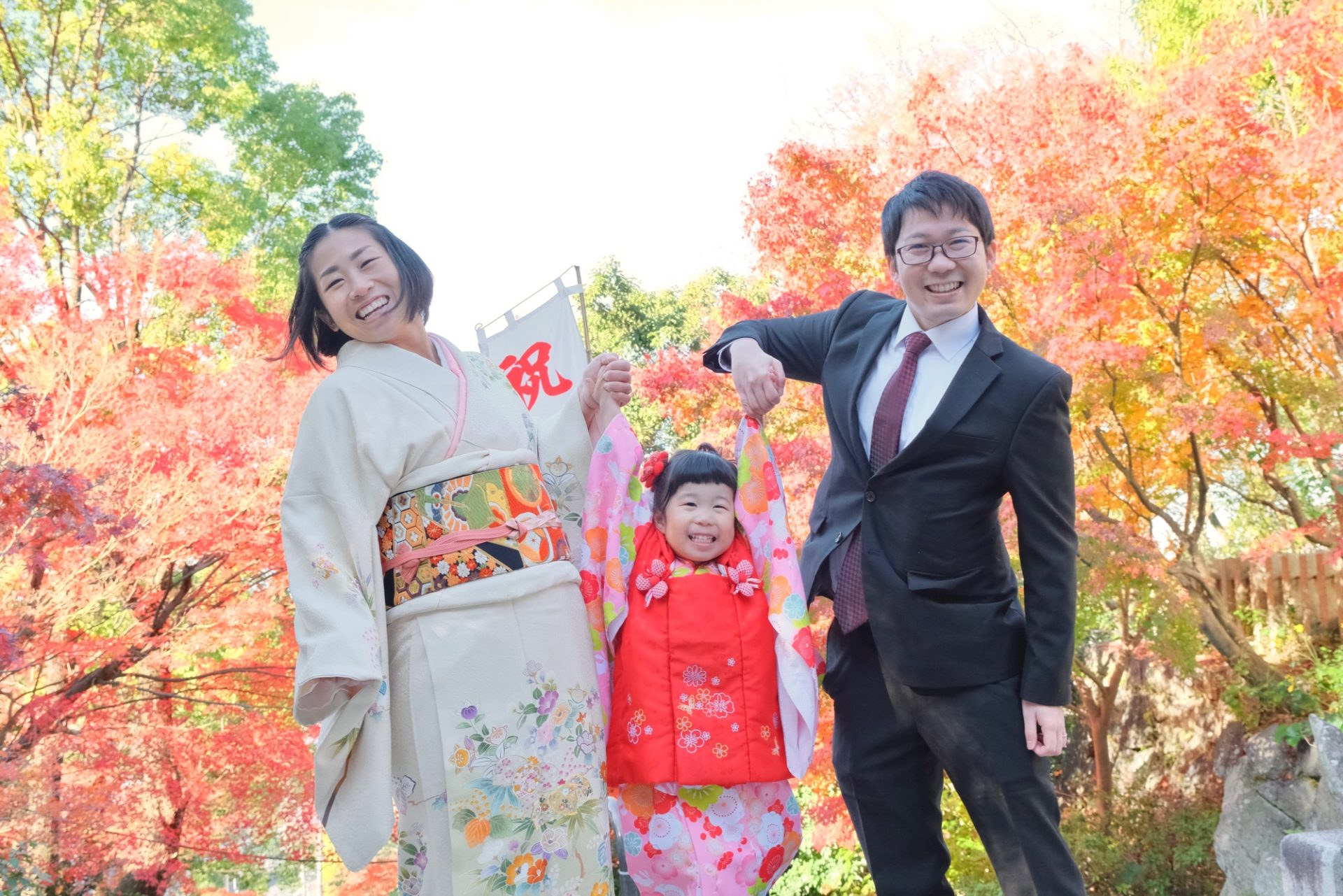 四條畷神社で七五三の着物