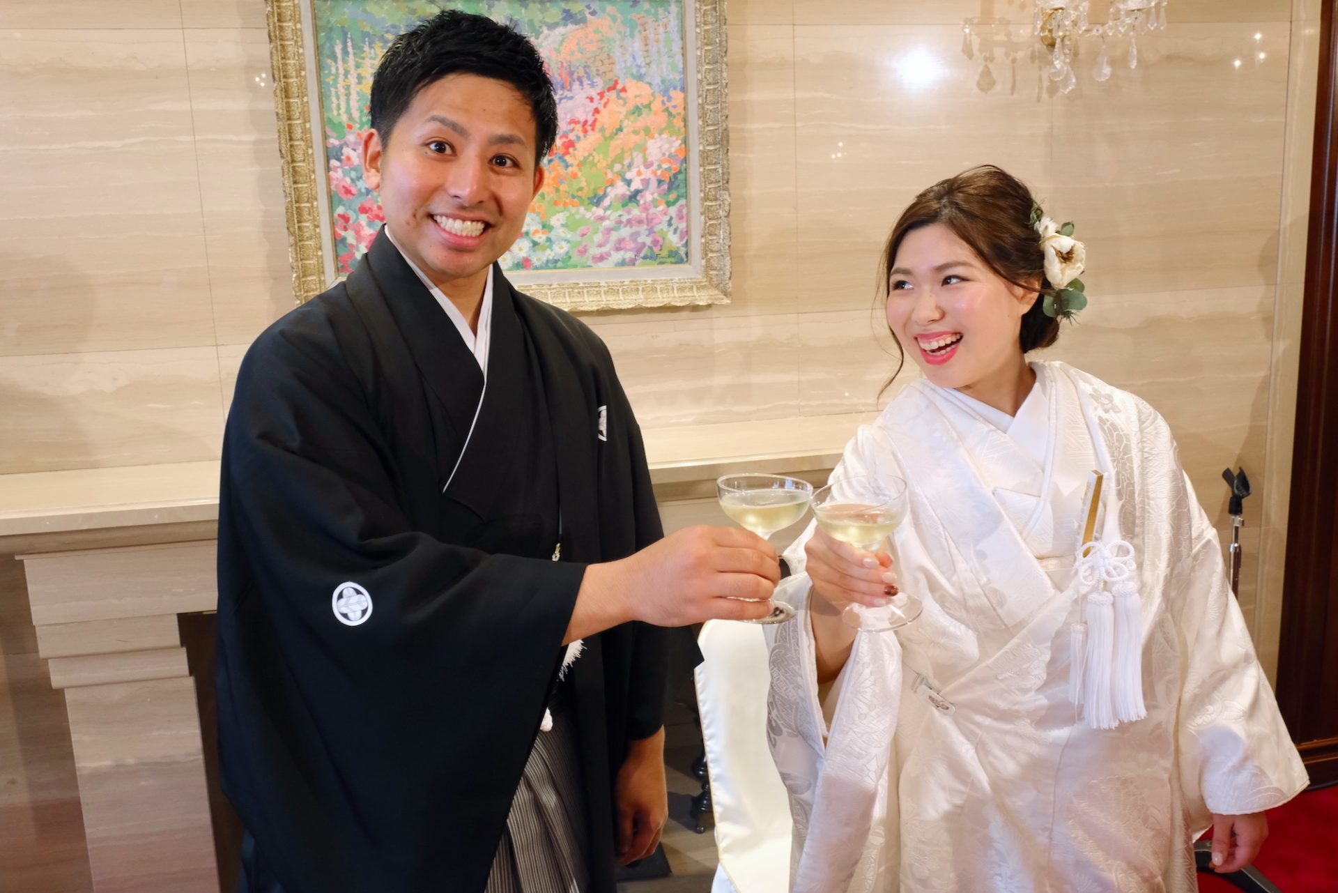 京都ホテルオークラで結婚式後の披露宴写真