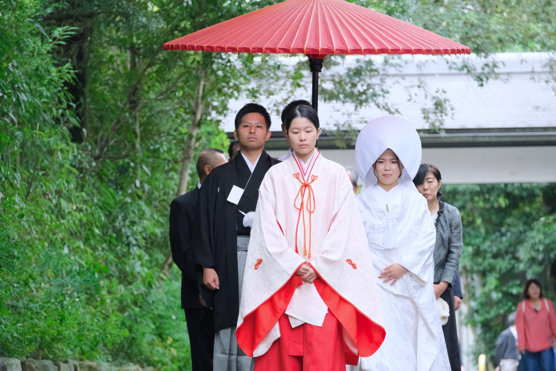 白無垢綿帽子で下鴨神社の結婚式