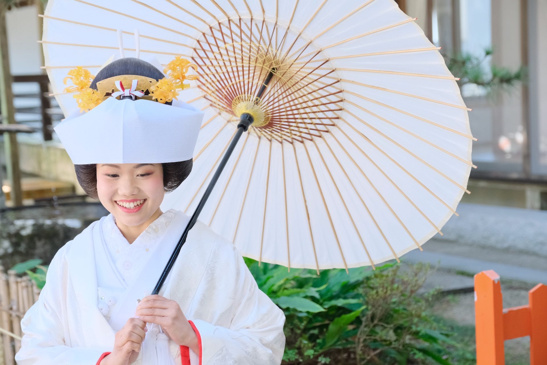 熊野那智大社で白無垢の結婚式写真