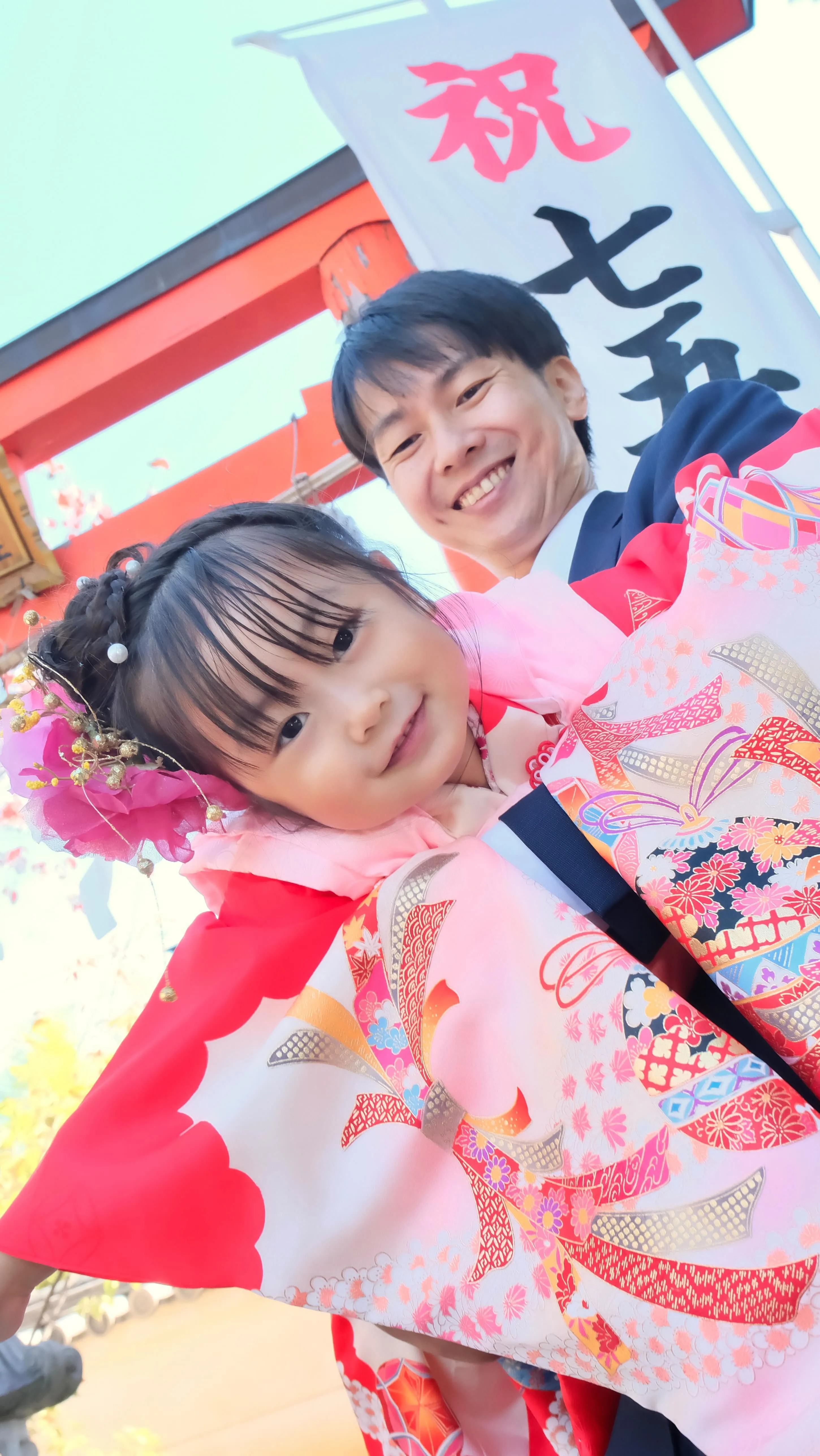 小泉神社で七五三の記念写真