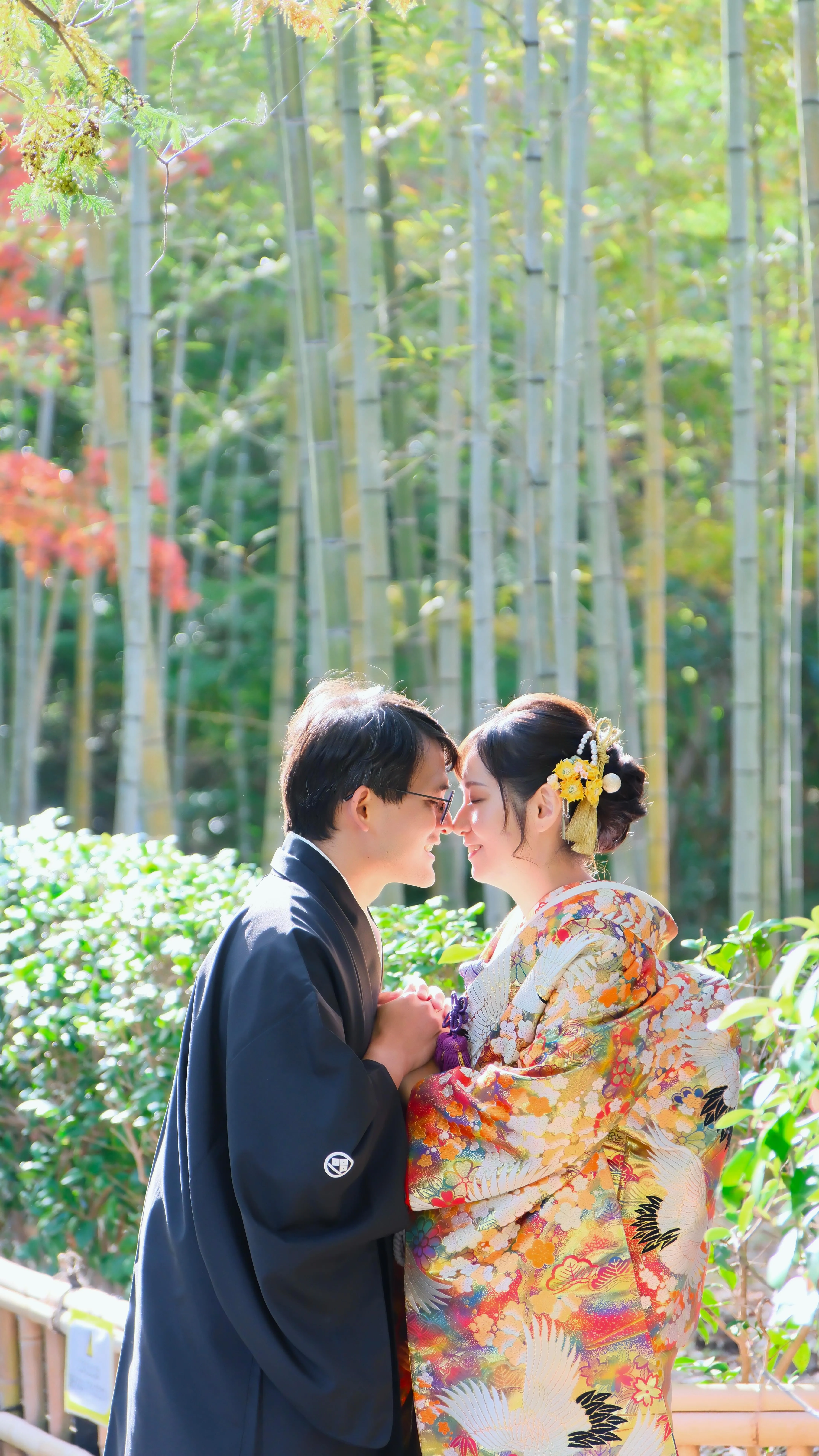 びわこ文化公園での和装で前撮りロケ