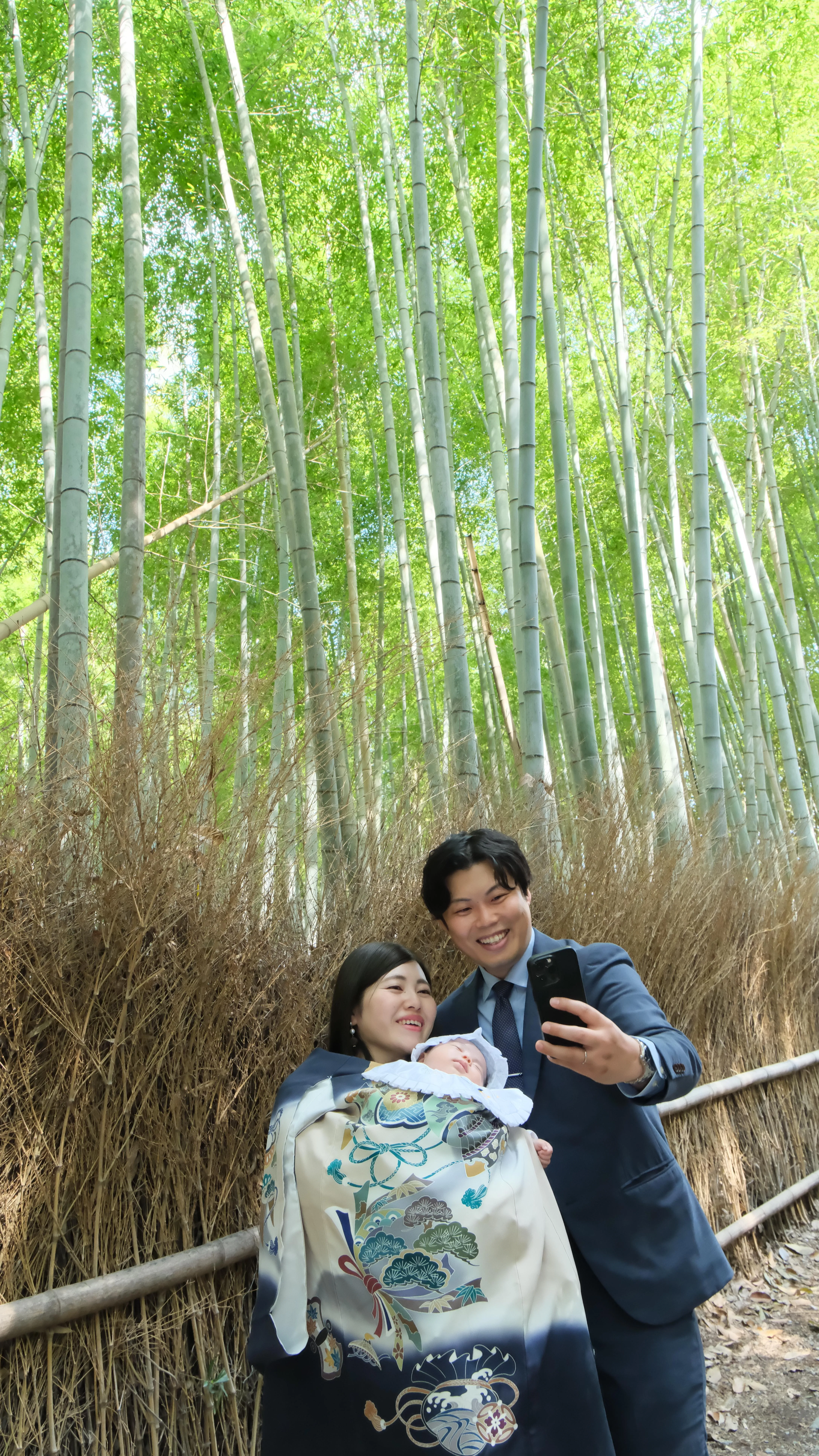 京都嵐山嵯峨野の野宮神社でお宮参りと竹林