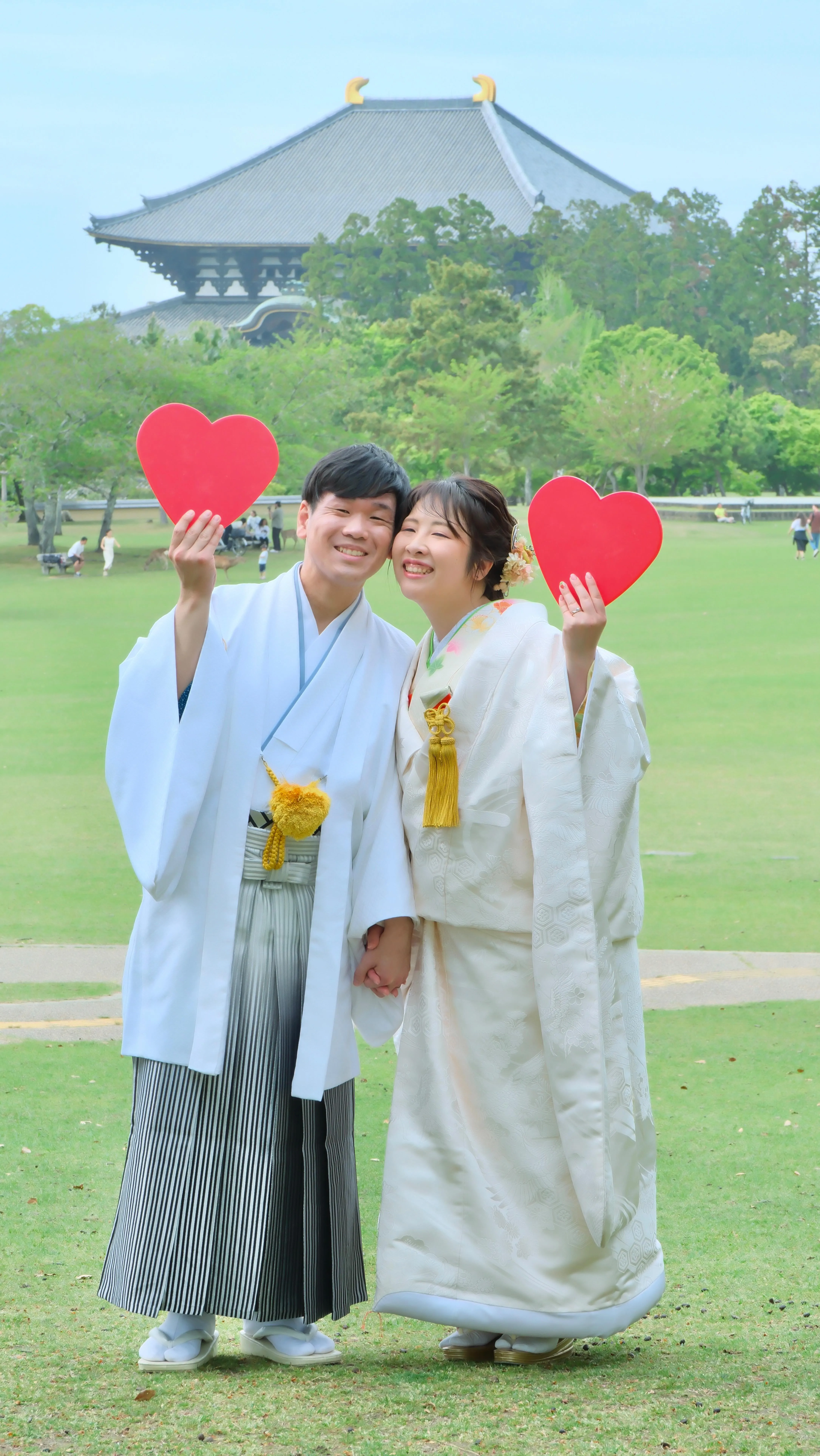 新緑の奈良公園で和装フォトウエディング
