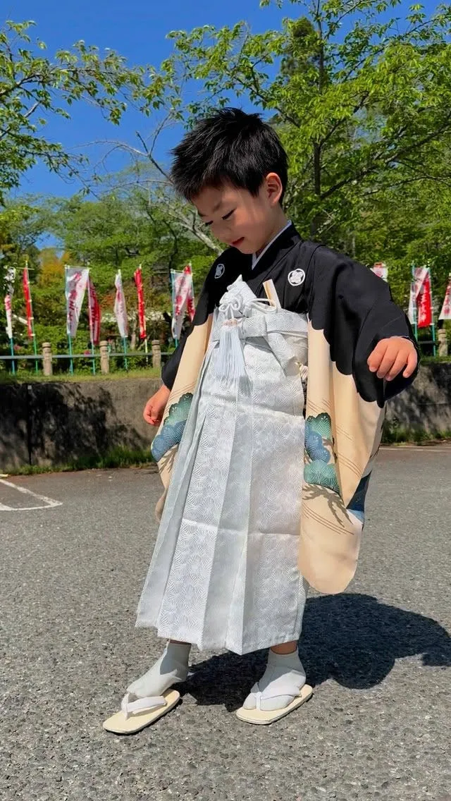 御嶽山大和本宮で七五三参りの記念写真は快晴