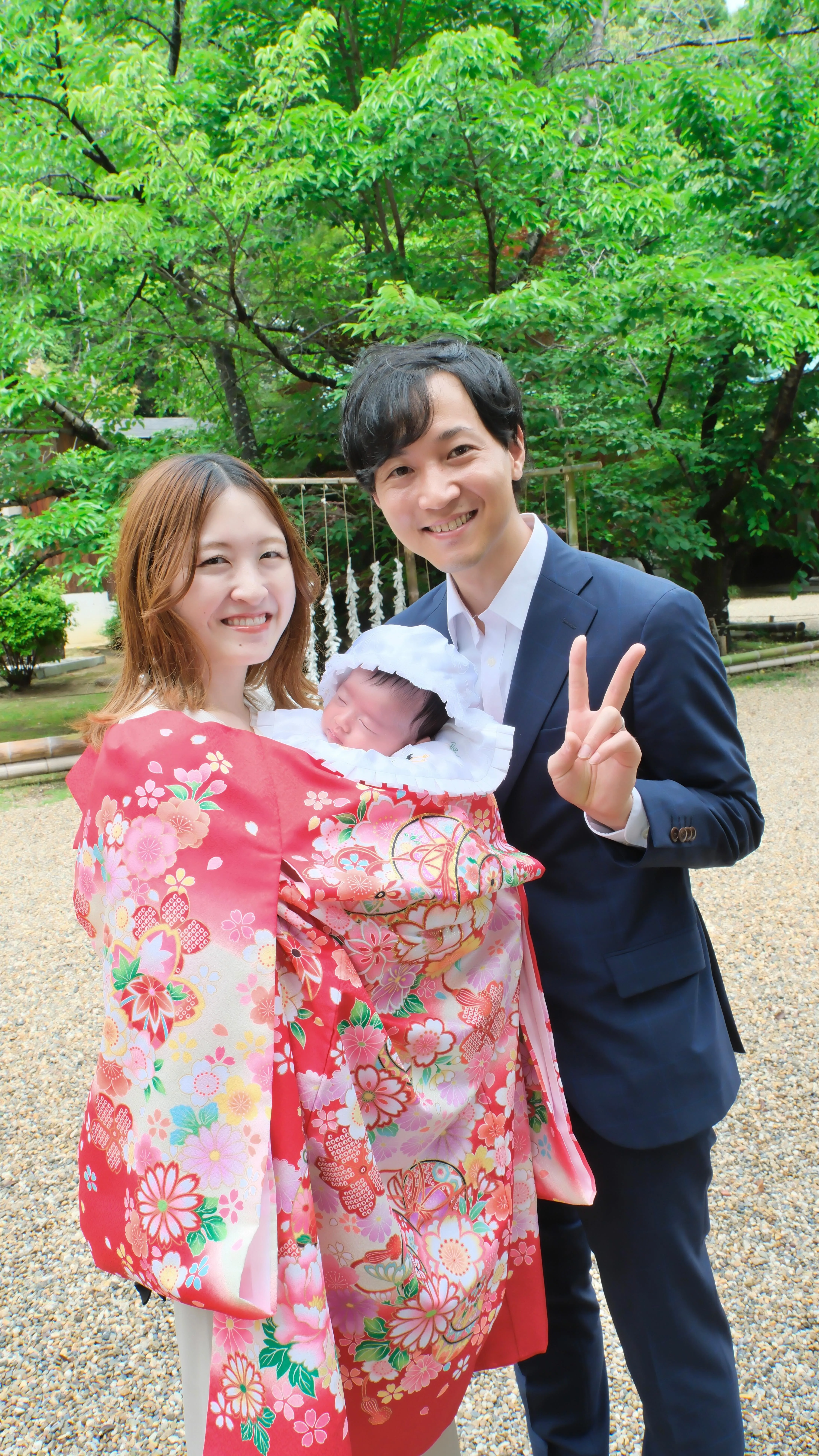 龍田大社のお宮参りは奇跡的に雨上がる