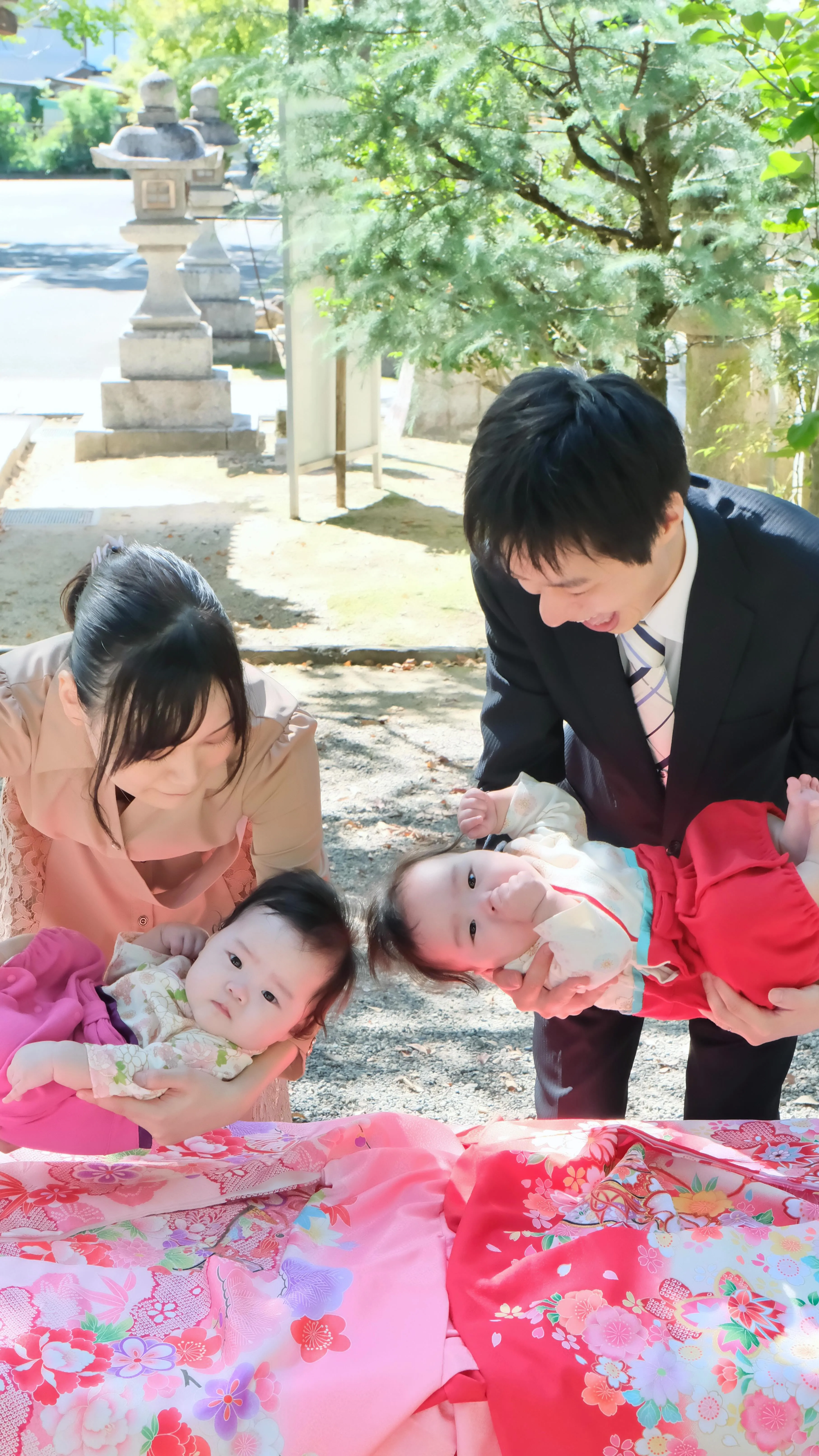 立木神社(滋賀)のお宮参りは双子の可愛い姫様