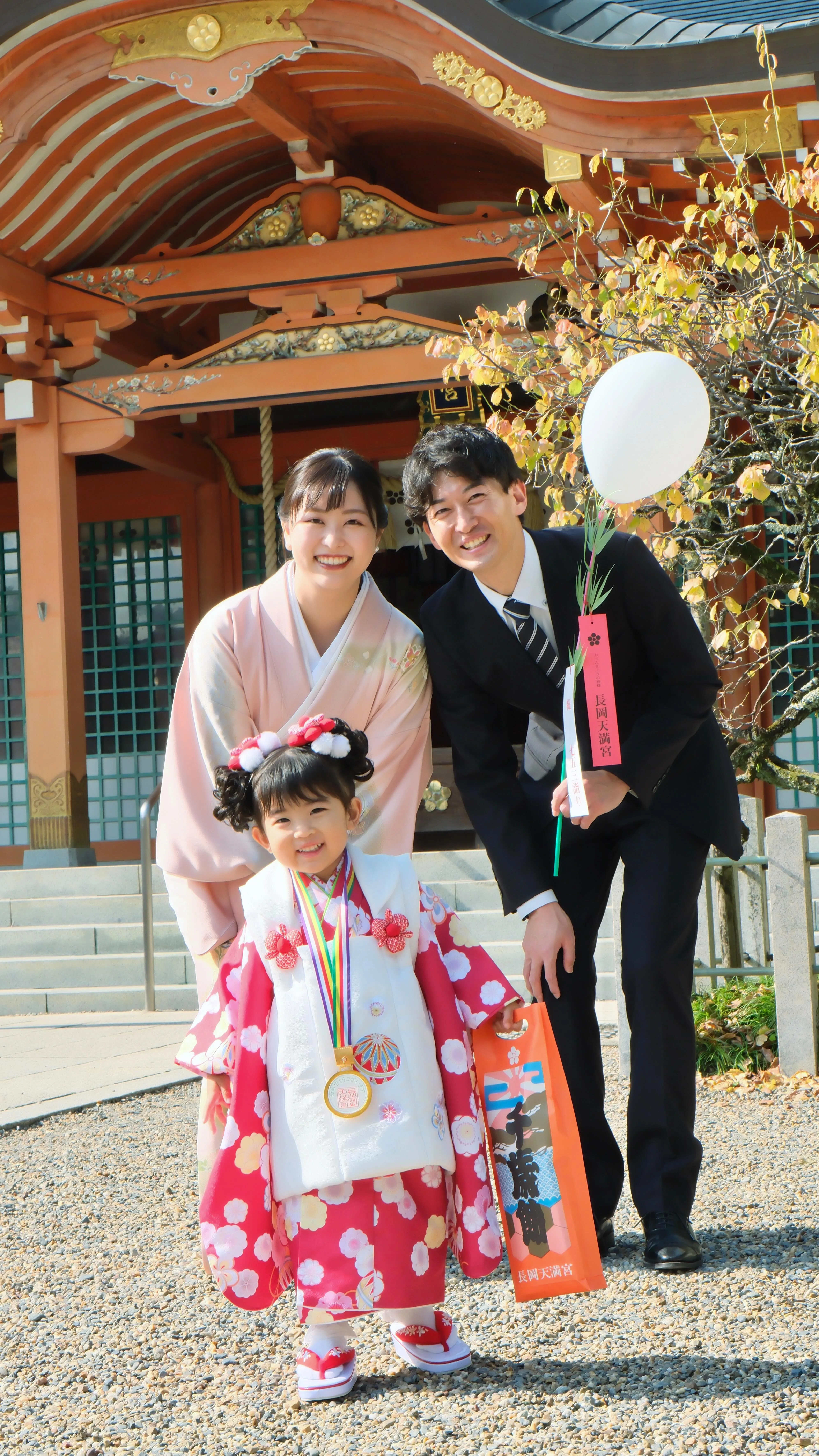 長岡天満宮の七五三は3歳でも一人でできるアピール