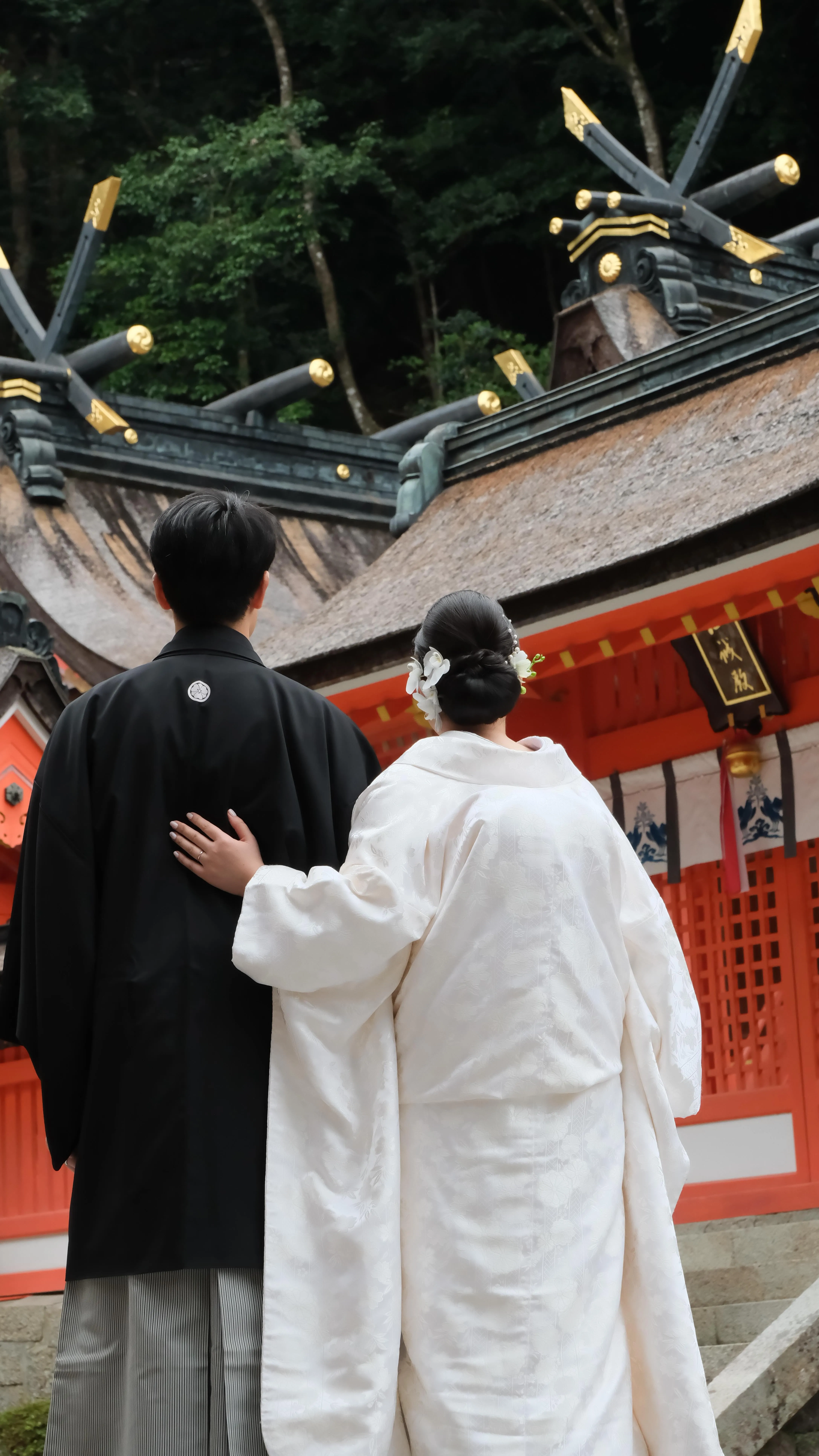 熊野那智大社で家族だけの結婚式