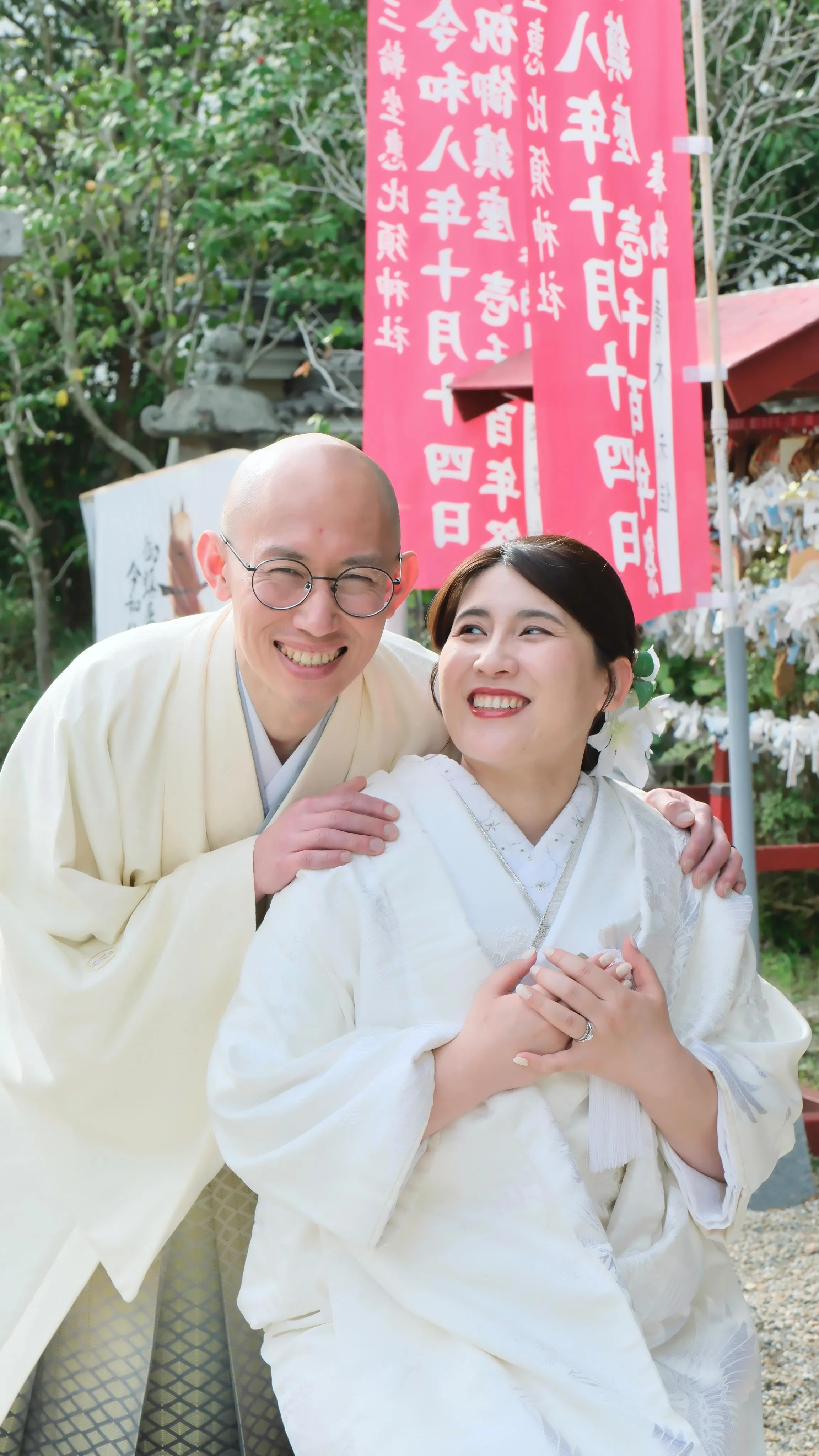 神社で和装フォトウエディングは家族だけで