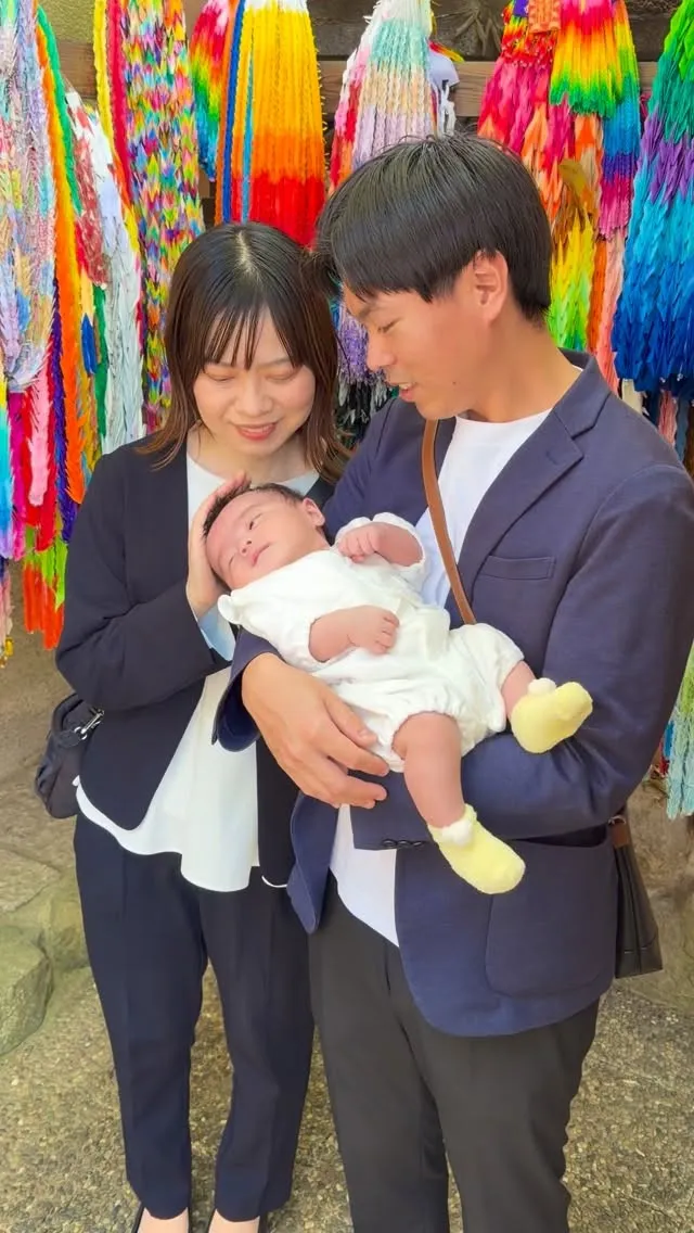 石切劔箭神社のお宮参りは春の陽気の中で
